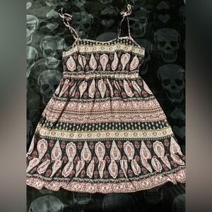 Black and Pink Paisley boho Dress